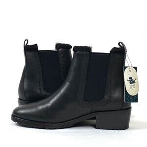 New EMU Australia Ellin Black Leather Waterproof Chelsea Ankle Boot, 7